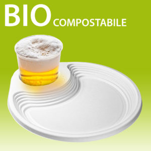 Piatto porta bicchiere BIO compostabile riciclabile