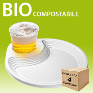 Piatto porta bicchiere 4 confezioni BIO compostabile riciclabile