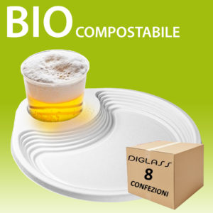 Piatto porta bicchiere 8 confezioni BIO compostabile riciclabile